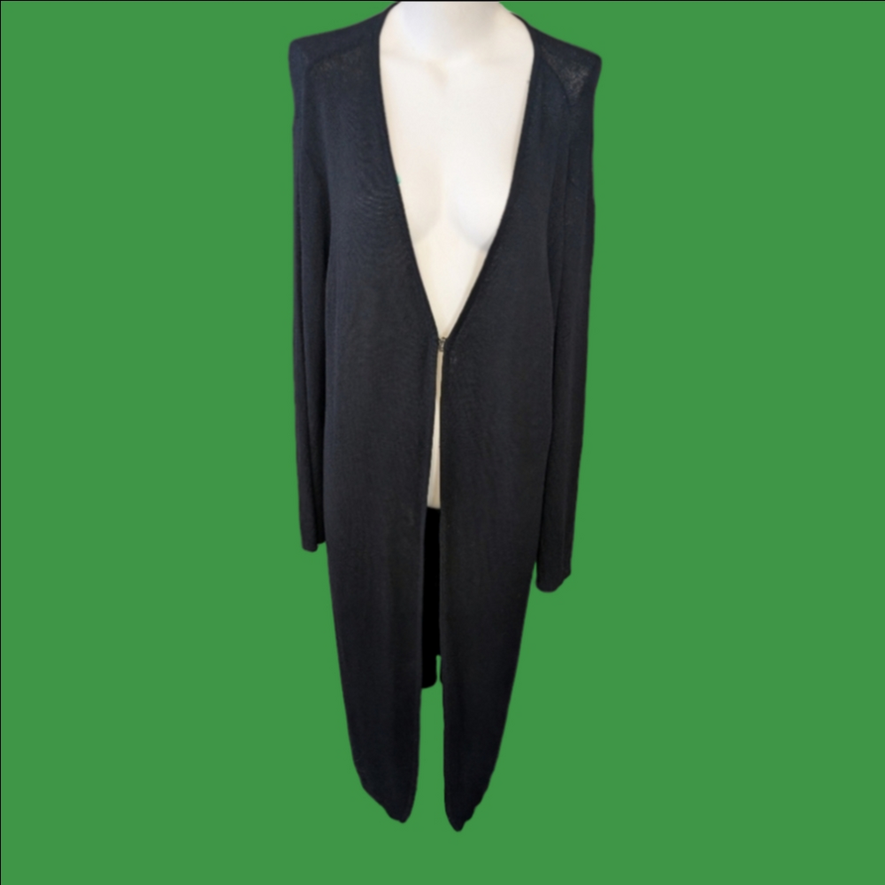 Cardigan Black Open Front INC Maxi Knit 1X